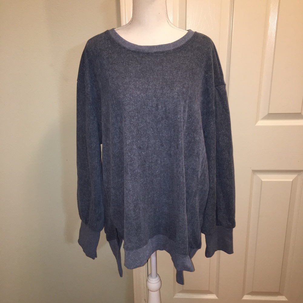 High/Low Corded Sweatshirt
